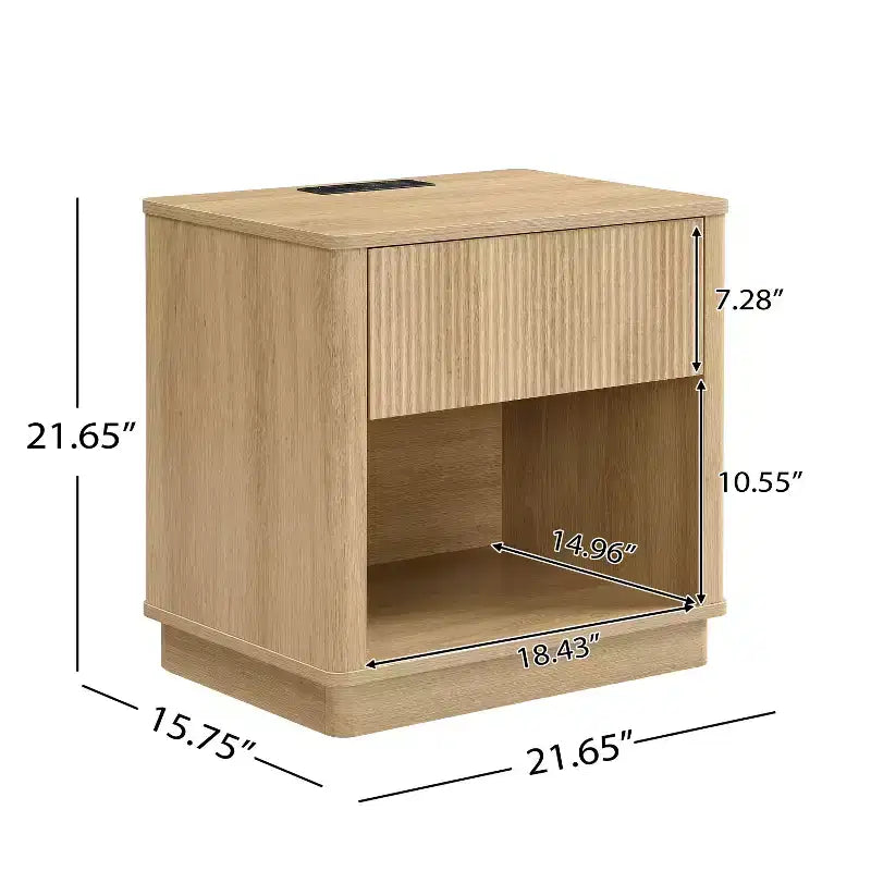 Table de chevet avec prise et port USB