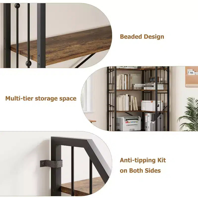 Étagère d'angle à 7 niveaux, bibliothèque en forme de L de 218 cm de haut avec rangement