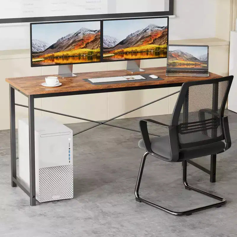 Bureau d'ordinateur - Bureau d'angle renforcé en forme de X pour bureau à domicile