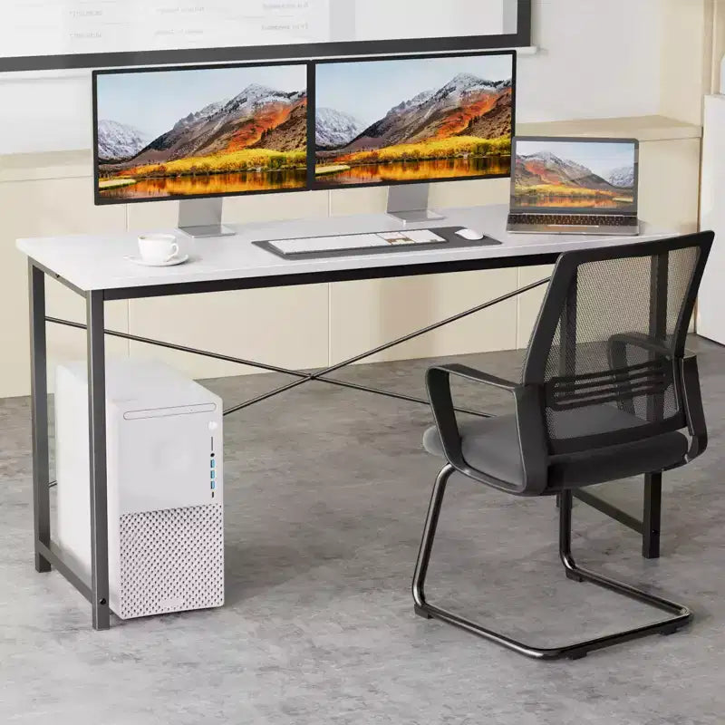 Bureau d'ordinateur - Bureau d'angle renforcé en forme de X pour bureau à domicile