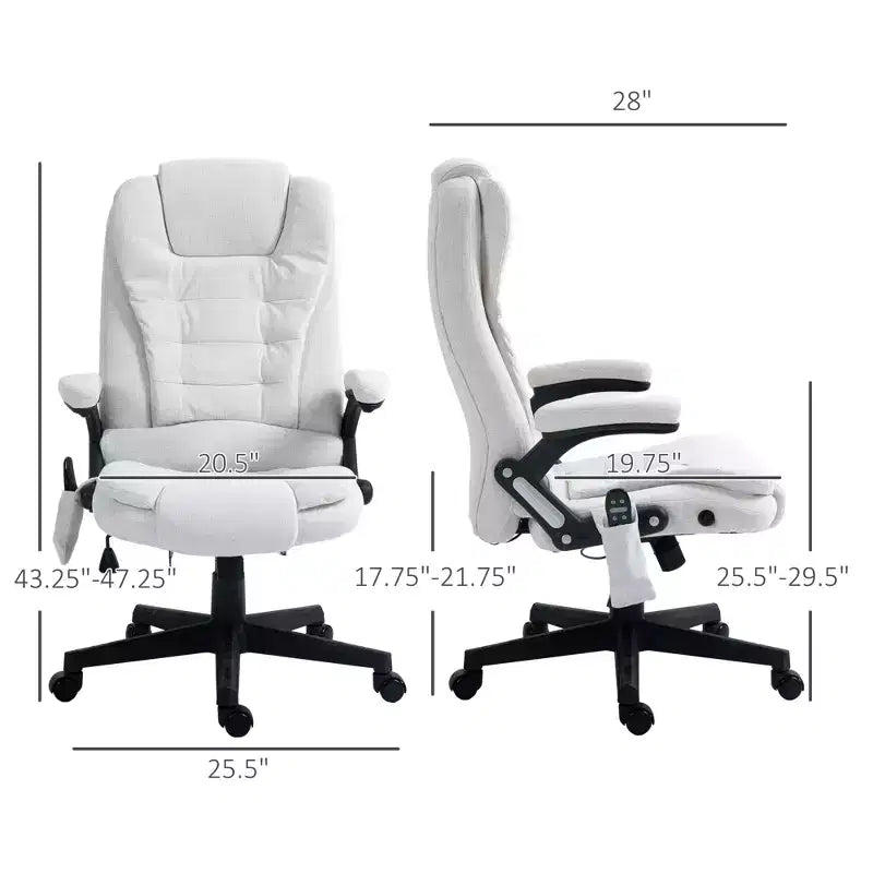 Chaise de bureau de massage vibrant avec fonction chauffante