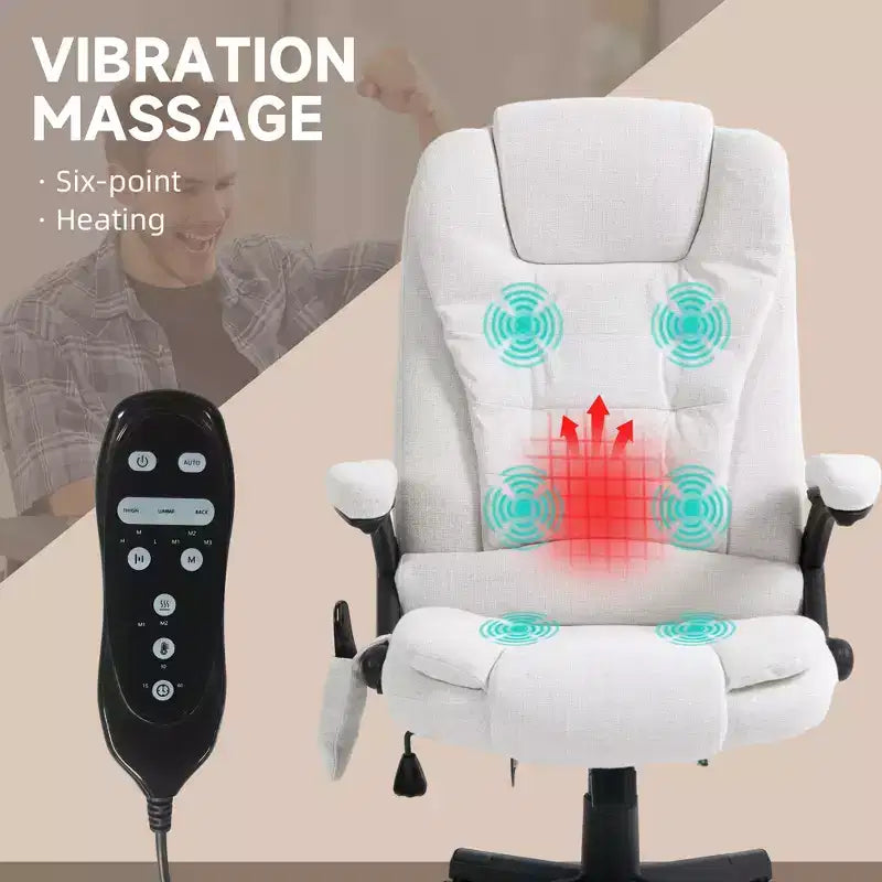 Chaise de bureau de massage vibrant avec fonction chauffante