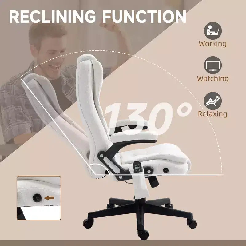 Chaise de bureau de massage vibrant avec fonction chauffante