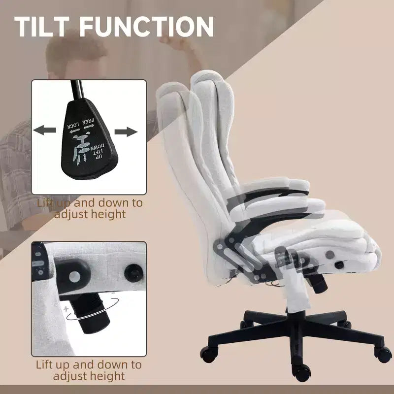 Chaise de bureau de massage vibrant avec fonction chauffante