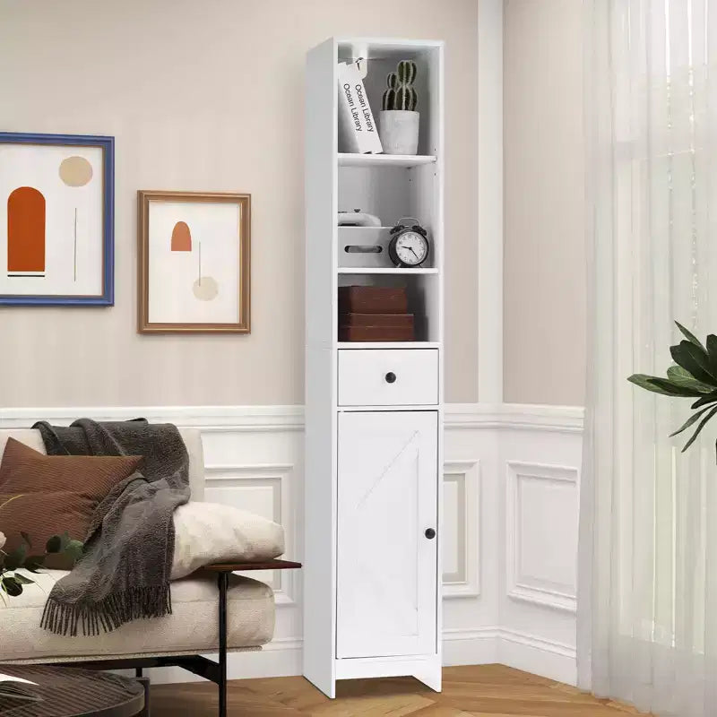Meuble de rangement de salle de bain, étagère haute de salle de bain sur pied