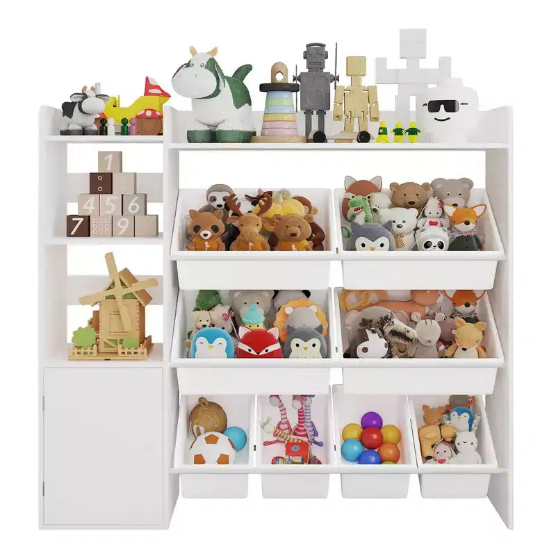 Meuble de rangement pour jouets pour enfants avec 8 bacs de rangement amovibles
