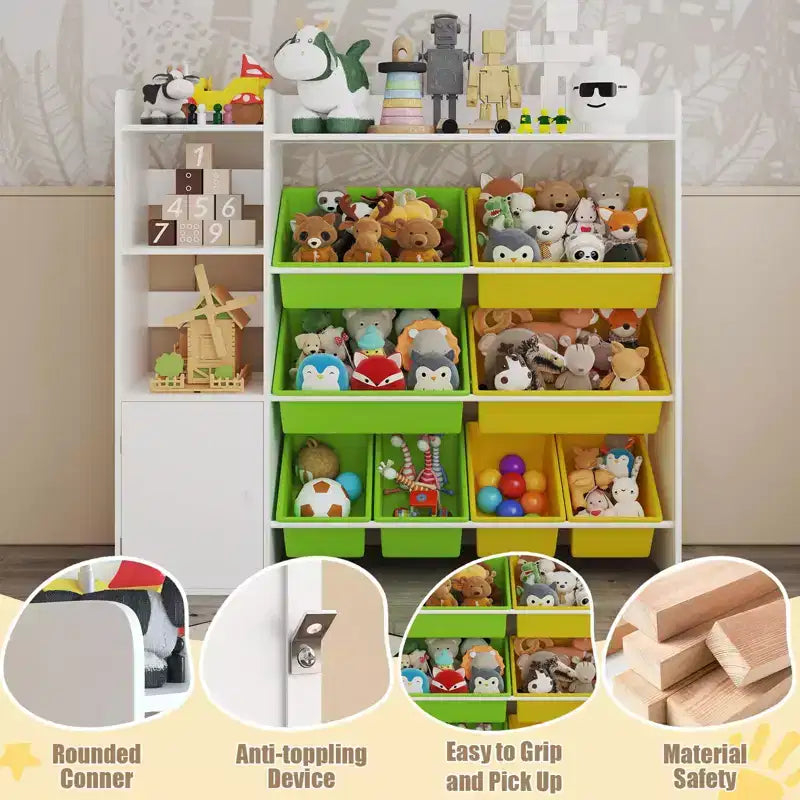 Meuble de rangement pour jouets pour enfants avec 8 bacs de rangement amovibles