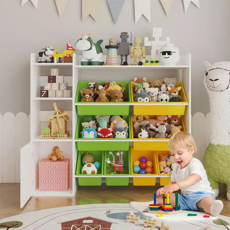 Meuble de rangement pour jouets pour enfants avec 8 bacs de rangement amovibles