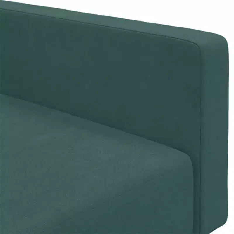 Canapé-lit 2 places avec repose-pieds en velours vert foncé