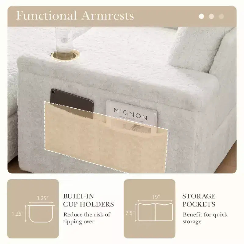 Fauteuil inclinable extra large avec coussins et pouf de rangement