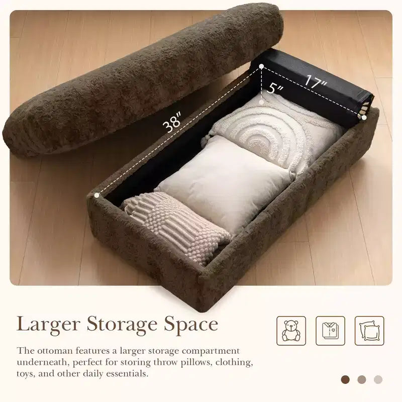 Fauteuil inclinable extra large avec coussins et pouf de rangement