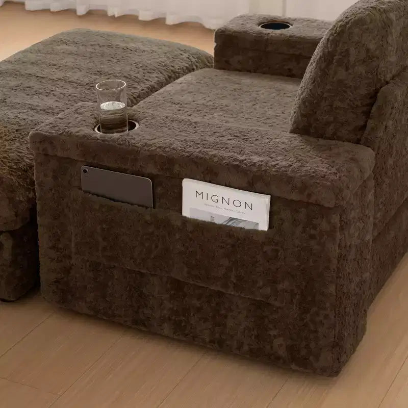 Fauteuil inclinable extra large avec coussins et pouf de rangement