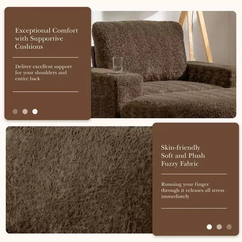 Fauteuil inclinable extra large avec coussins et pouf de rangement