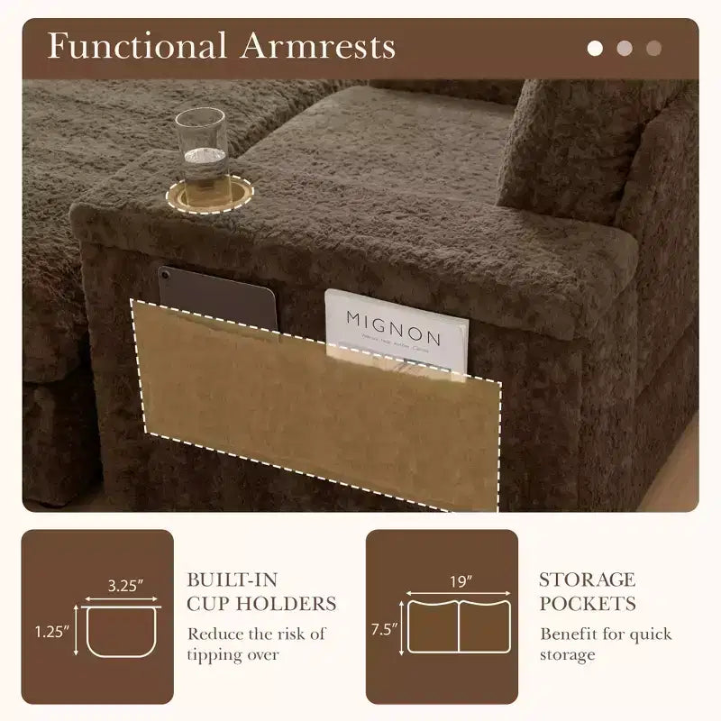 Fauteuil inclinable extra large avec coussins et pouf de rangement