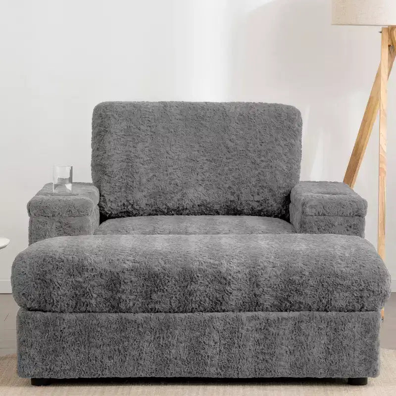 Fauteuil inclinable extra large avec coussins et pouf de rangement