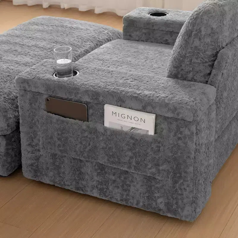 Fauteuil inclinable extra large avec coussins et pouf de rangement