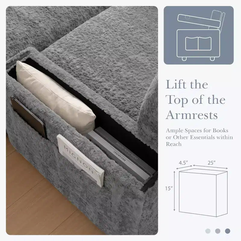 Fauteuil inclinable extra large avec coussins et pouf de rangement