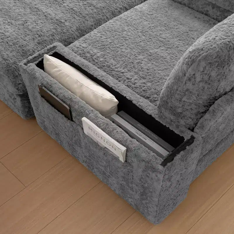 Fauteuil inclinable extra large avec coussins et pouf de rangement