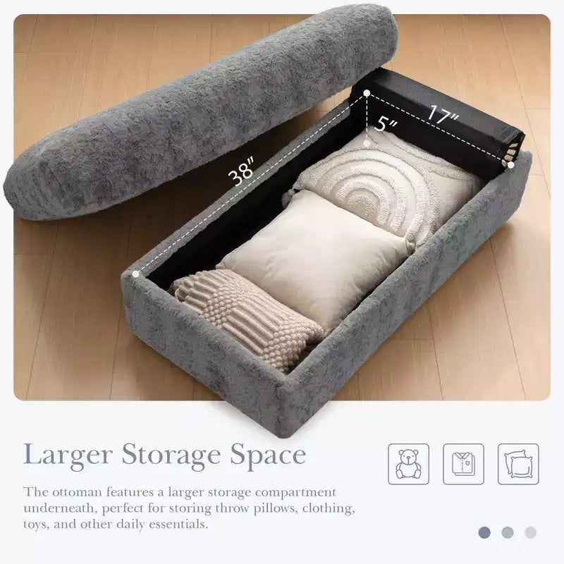 Fauteuil inclinable extra large avec coussins et pouf de rangement