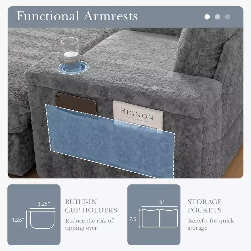 Fauteuil inclinable extra large avec coussins et pouf de rangement