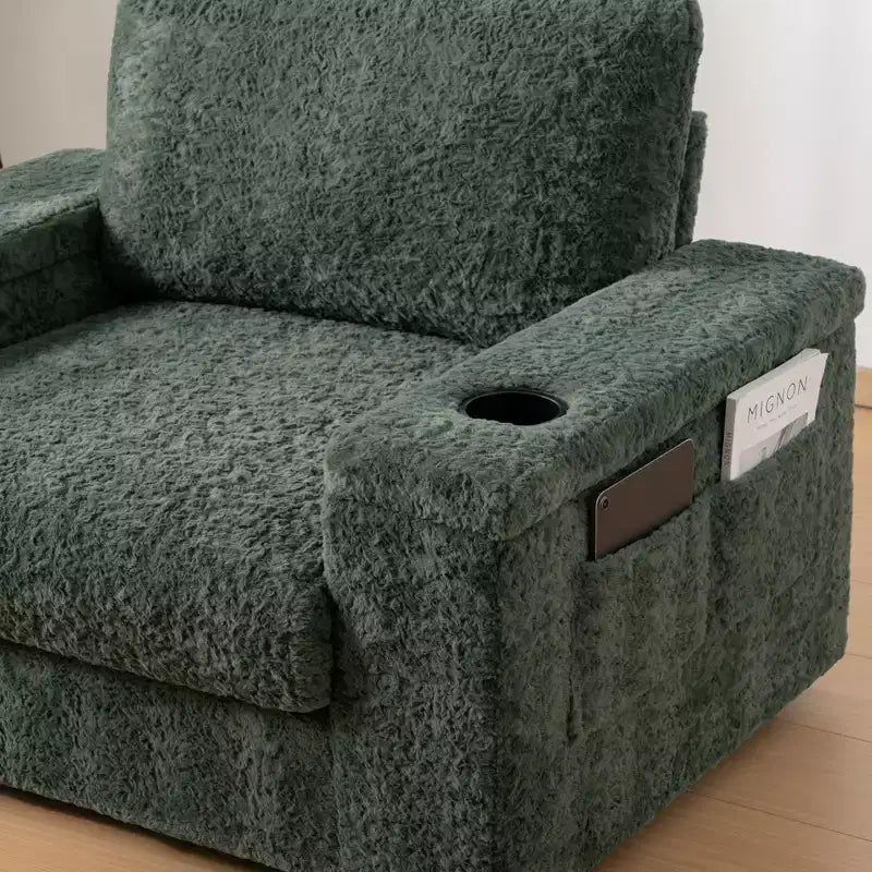 Fauteuil inclinable extra large avec coussins et pouf de rangement