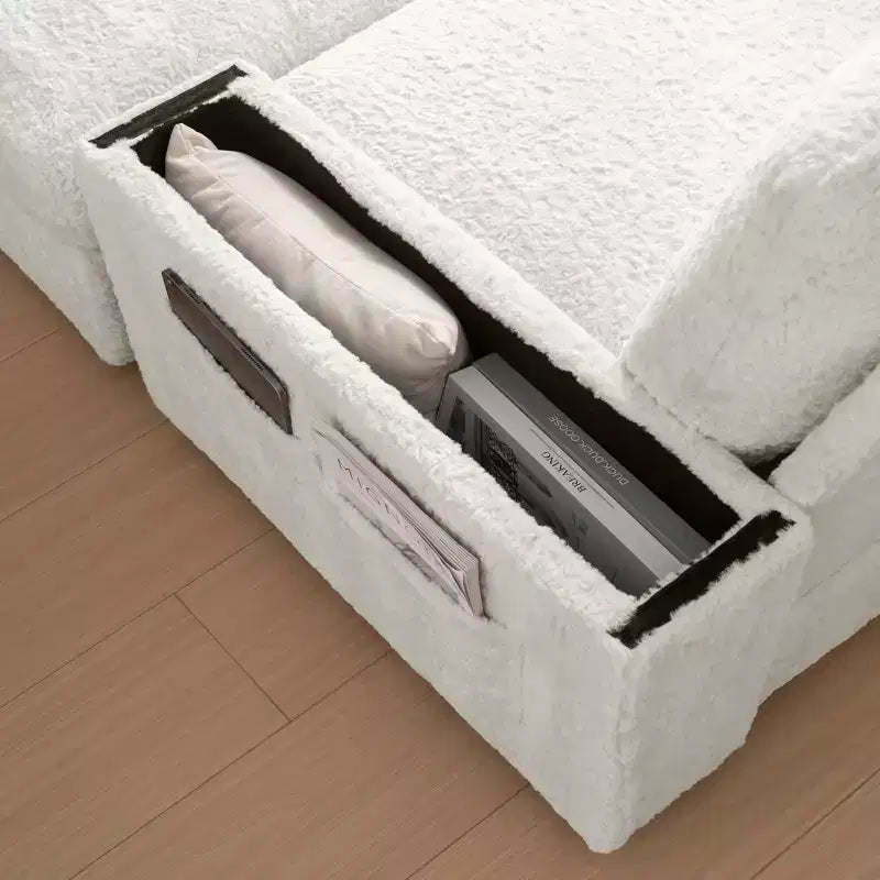 Fauteuil inclinable extra large avec coussins et pouf de rangement