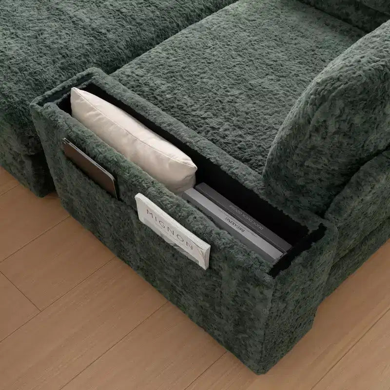 Fauteuil inclinable extra large avec coussins et pouf de rangement