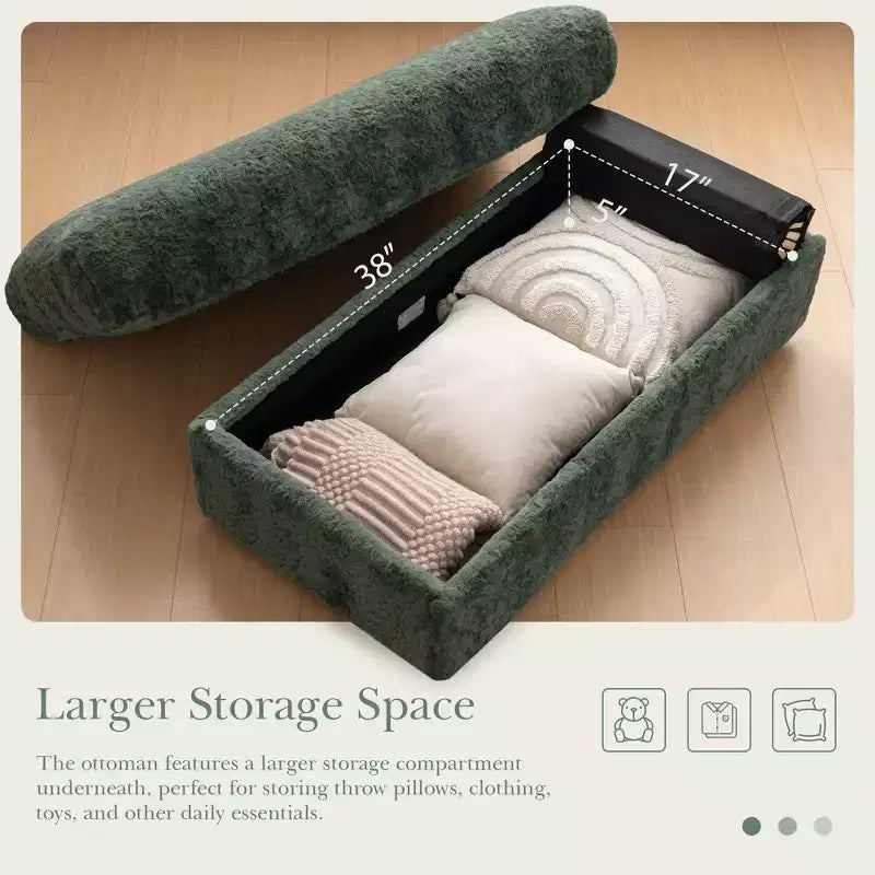 Fauteuil inclinable extra large avec coussins et pouf de rangement