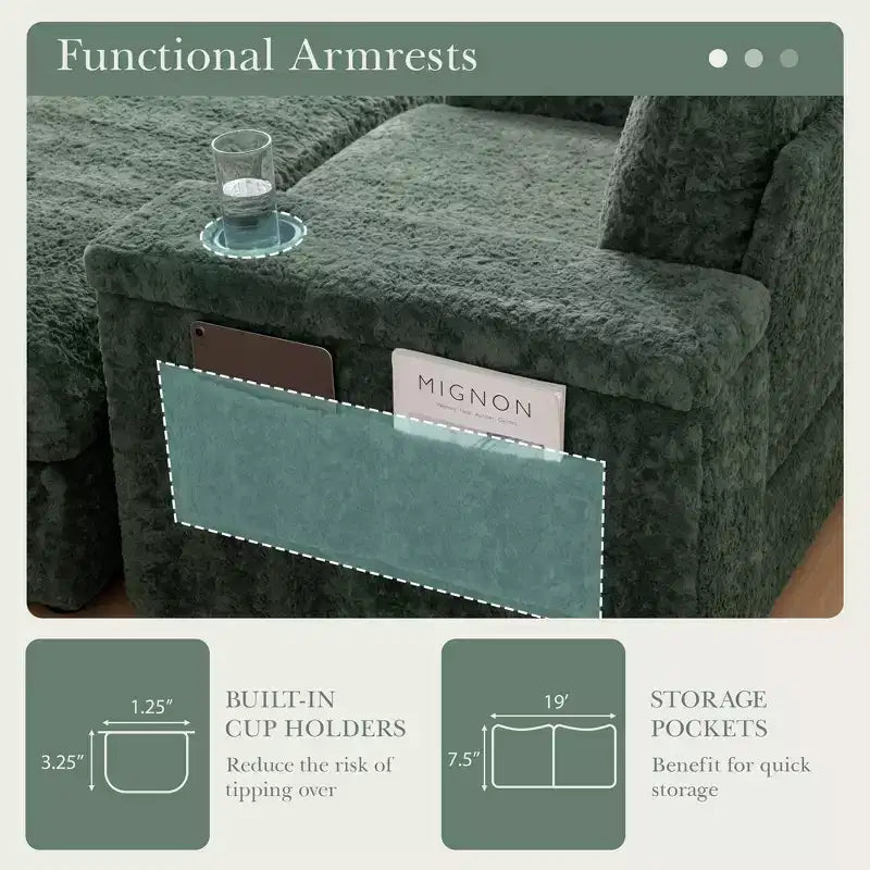 Fauteuil inclinable extra large avec coussins et pouf de rangement