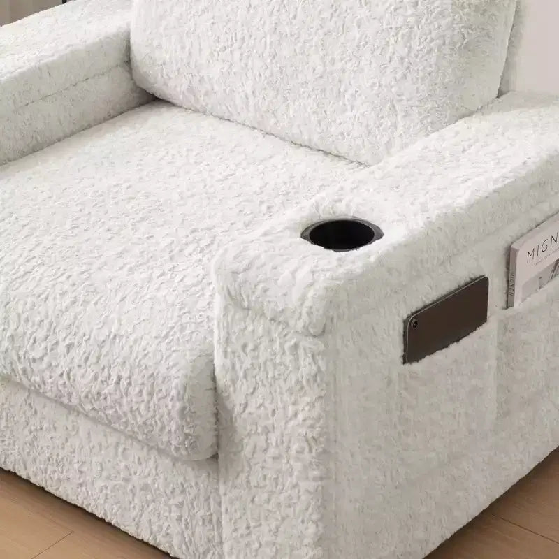 Fauteuil inclinable extra large avec coussins et pouf de rangement