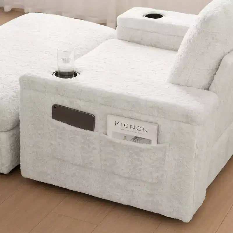 Fauteuil inclinable extra large avec coussins et pouf de rangement