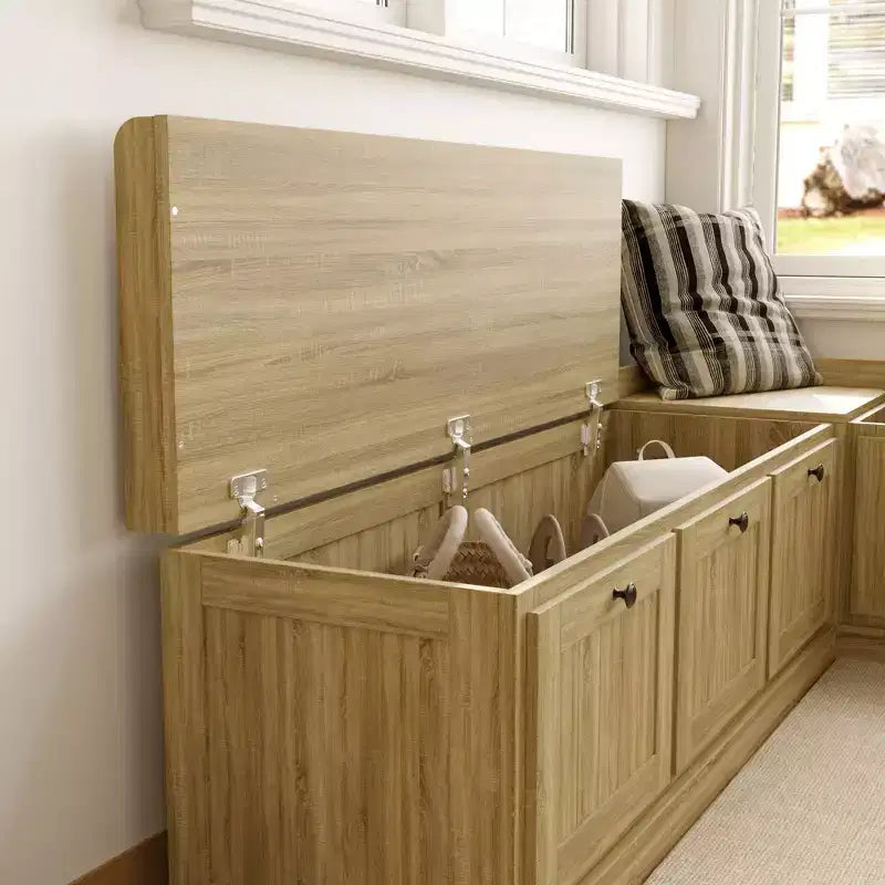 Banc d'angle de rangement avec meuble de rangement à couvercle rabattable