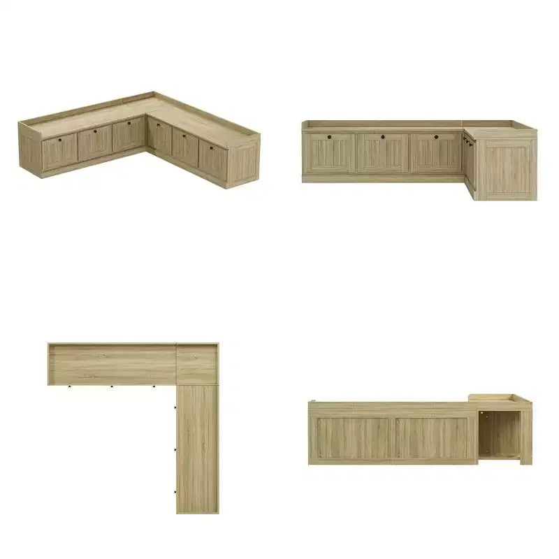 Banc d'angle de rangement avec meuble de rangement à couvercle rabattable