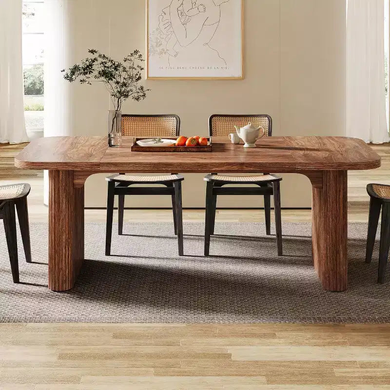 Table à manger moderne pour six personnes, table de cuisine en bois de 157,5 cm