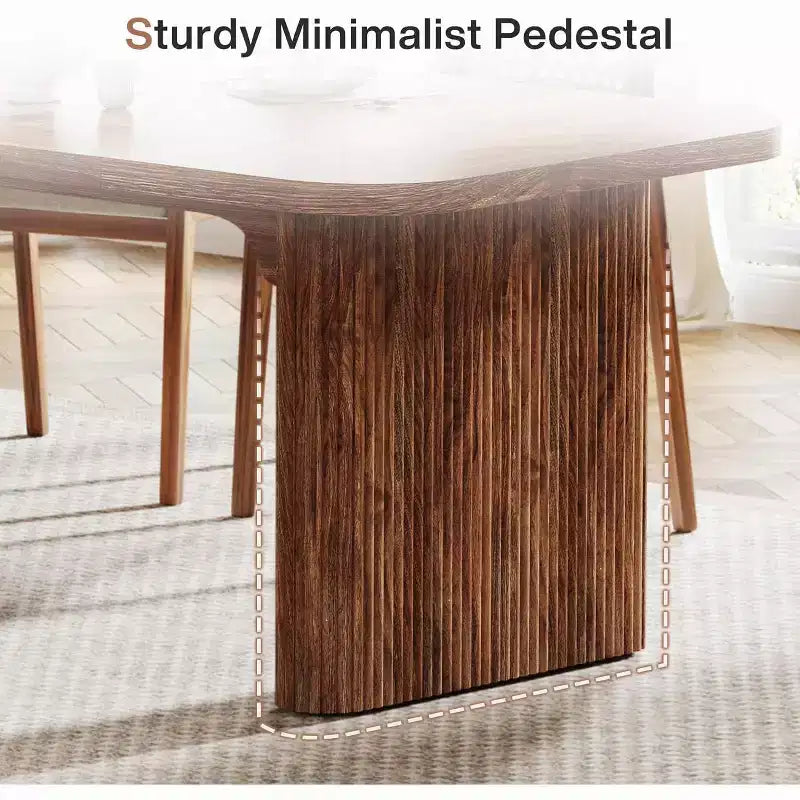 Table à manger moderne pour six personnes, table de cuisine en bois de 157,5 cm