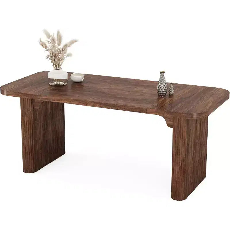 Table à manger moderne pour six personnes, table de cuisine en bois de 157,5 cm