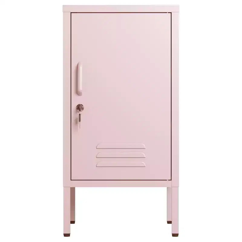 Table d'appoint en métal à porte unique avec rangement verrouillable