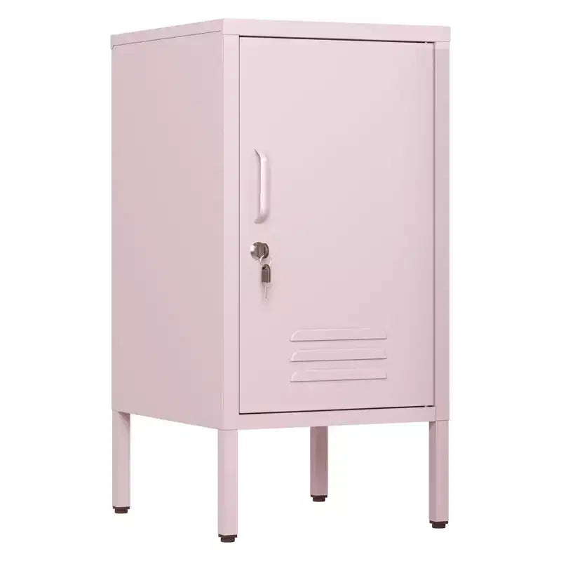 Table d'appoint en métal à porte unique avec rangement verrouillable