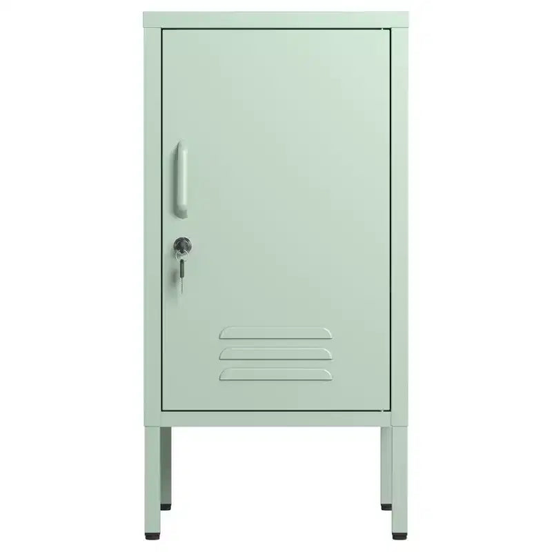 Table d'appoint en métal à porte unique avec rangement verrouillable