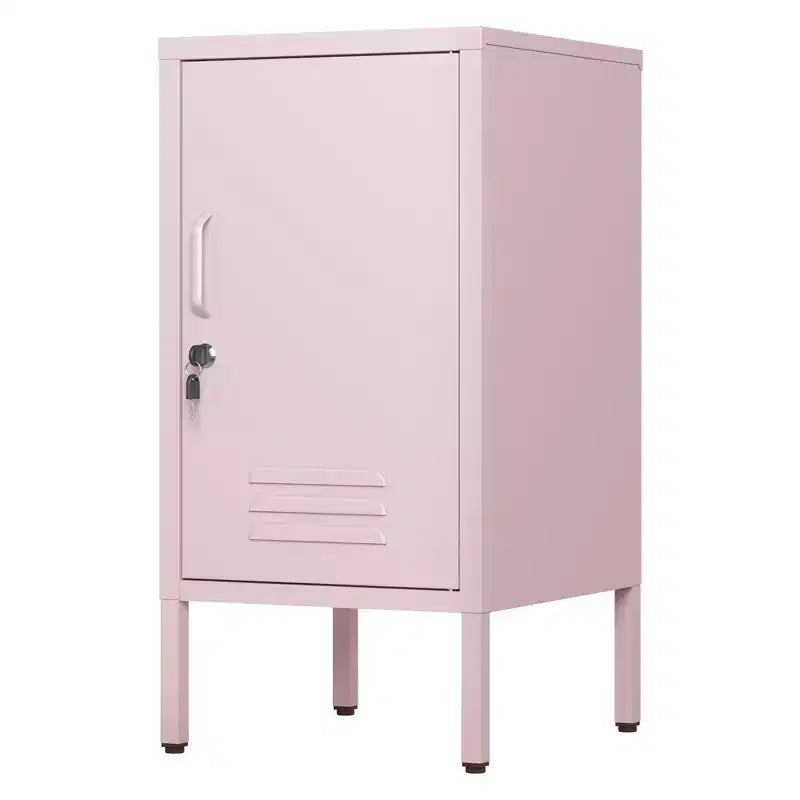 Table d'appoint en métal à porte unique avec rangement verrouillable