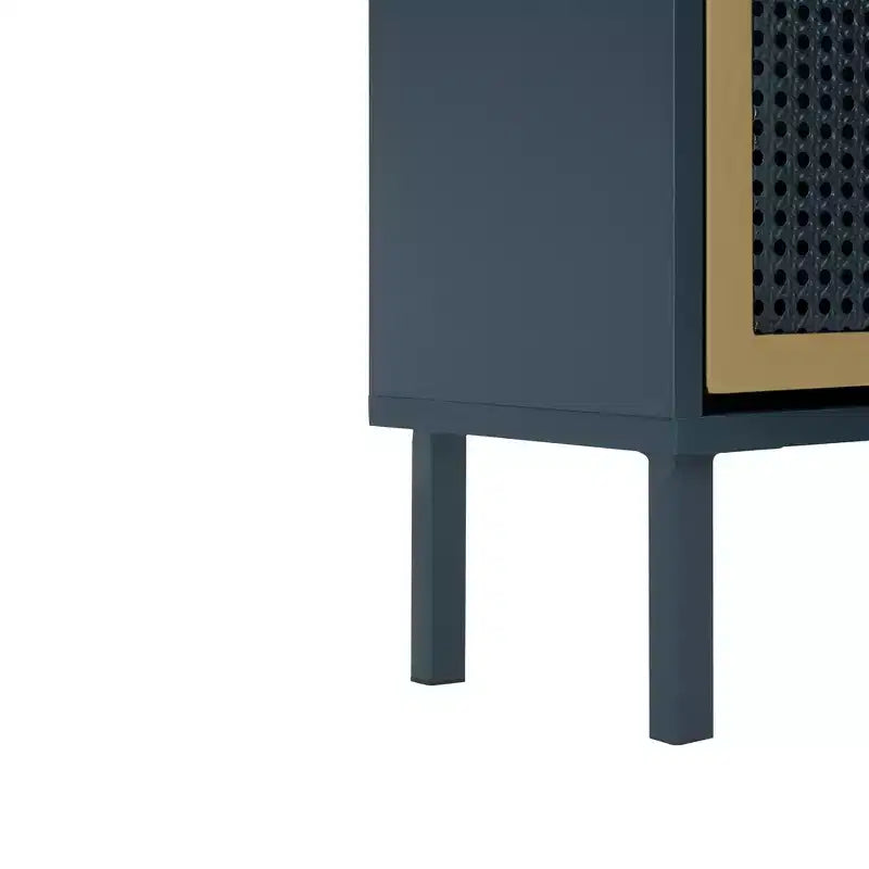 Meuble à chaussures moderne en bois avec 3 portes basculantes en métal alvéolé