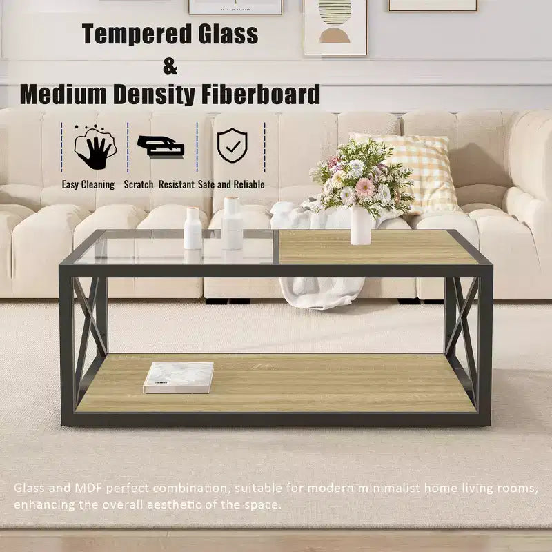 Table basse de style industriel moderne