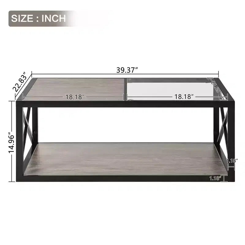 Table basse de style industriel moderne