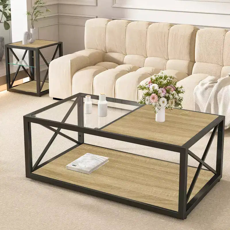 Table basse de style industriel moderne
