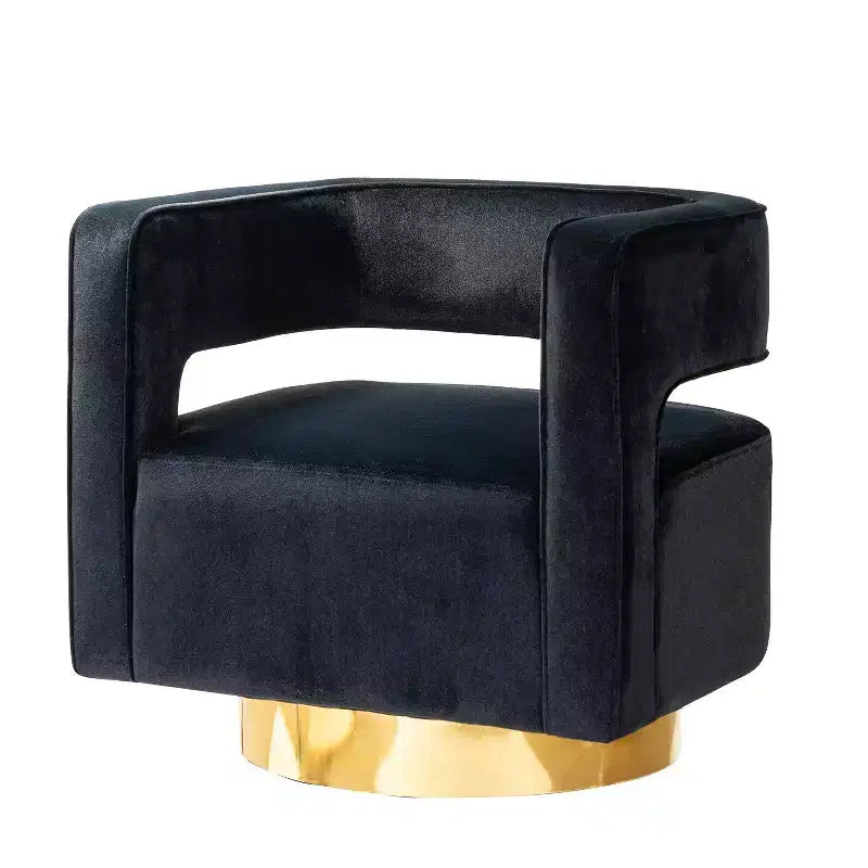 Fauteuil baquet pivotant en velours, fauteuil décoratif de salon