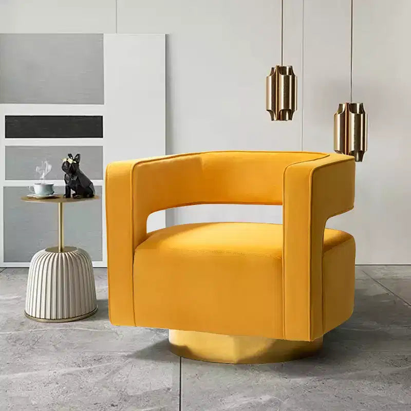 Fauteuil baquet pivotant en velours, fauteuil décoratif de salon