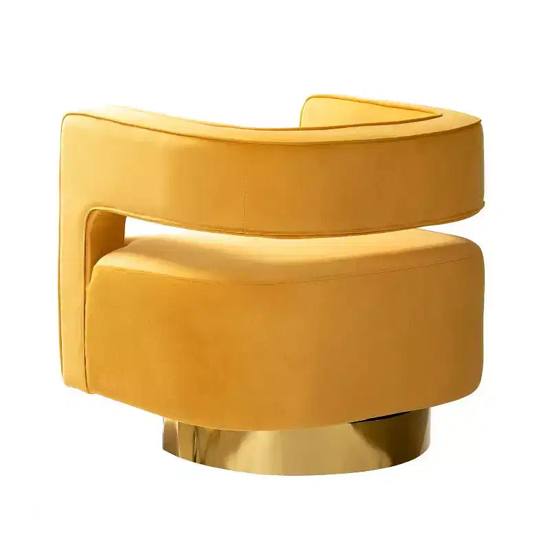 Fauteuil baquet pivotant en velours, fauteuil décoratif de salon
