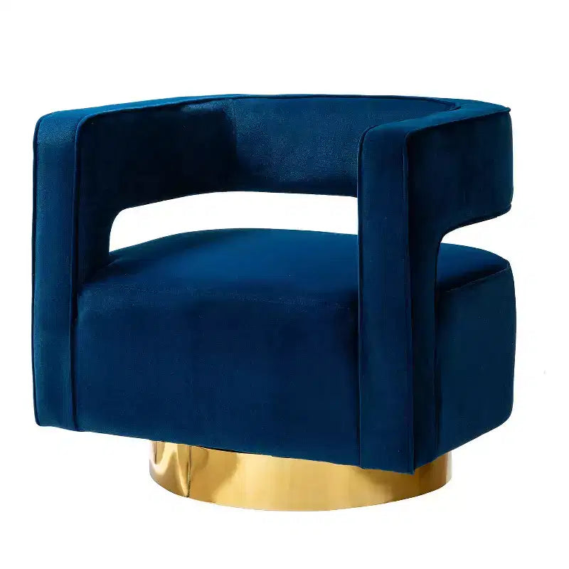 Fauteuil baquet pivotant en velours, fauteuil décoratif de salon
