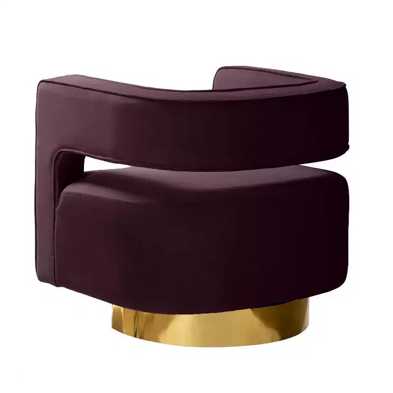 Fauteuil baquet pivotant en velours, fauteuil décoratif de salon