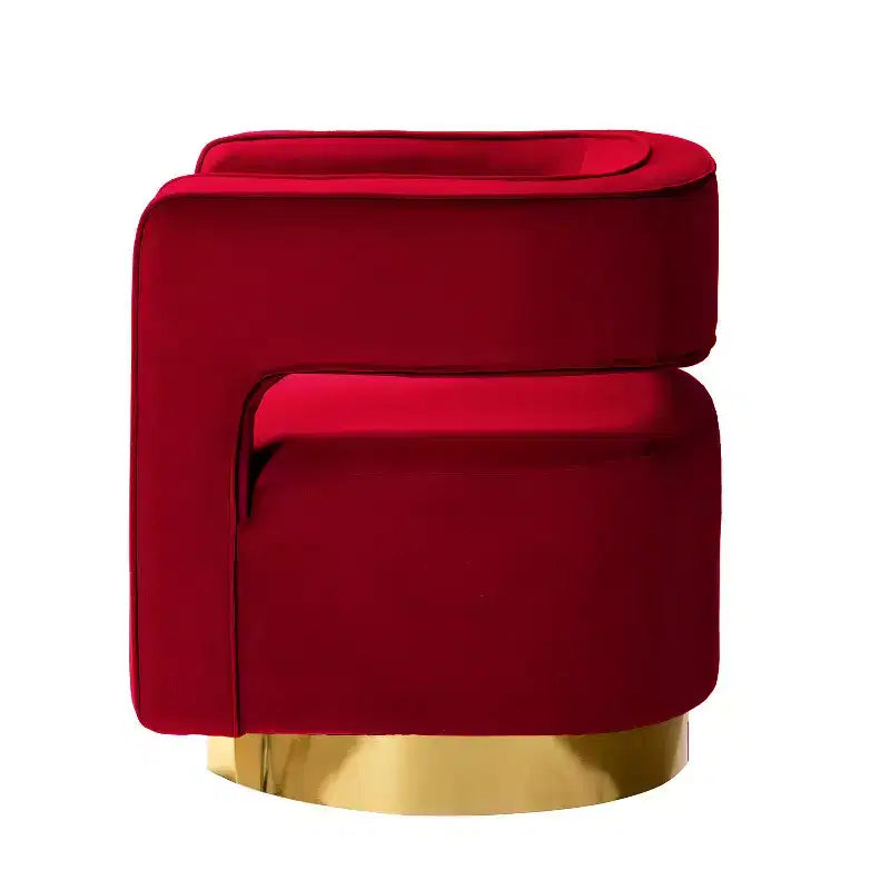 Fauteuil baquet pivotant en velours, fauteuil décoratif de salon